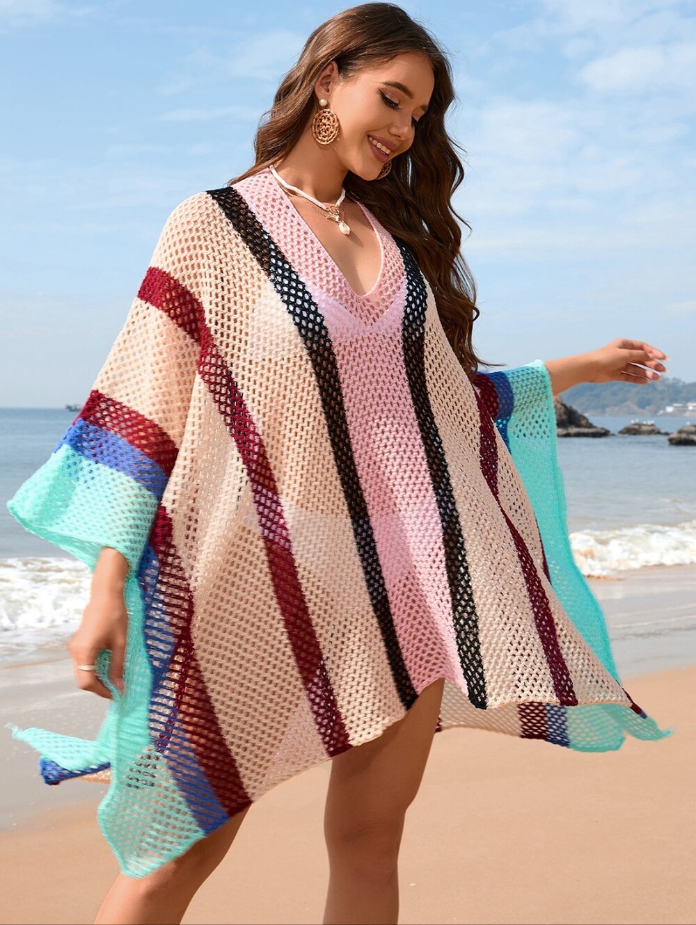 Luminous Sands Openwork Cover-Up - Tan